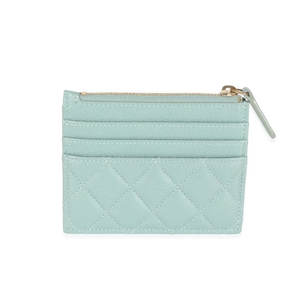 Chanel CC Green Glitter Caviar Zip Card Holder - Picture 3 of 7